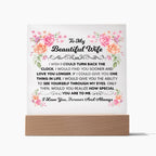 TO MY BEAUTIFUL WIFE SQUARE ACRYLIC PLAQUE 1